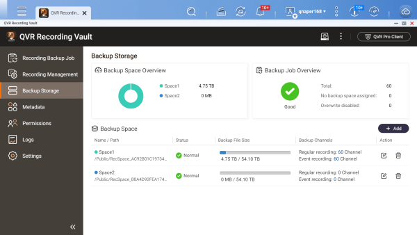 qnap qvr recording vault