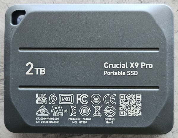 Crucial X9 Pro 2TB USB 3.2 Gen2 Type-C Portable SSD (1050MB/s),  CT2000X9PROSSD9