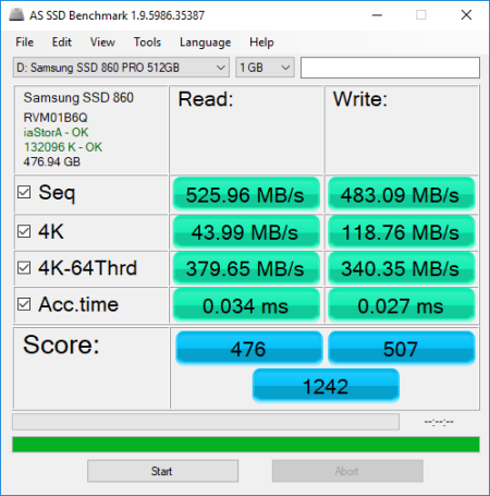 CDRLabs.com - Performance - AS SSD and HD Tune - Samsung 860 PRO