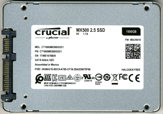 Crucial MX500 SSD 500GO SATA3 6Gb/s