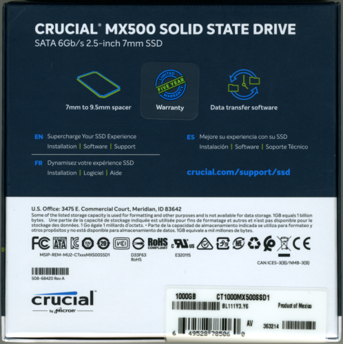 SSD MX500 1 To, le test complet - GinjFo